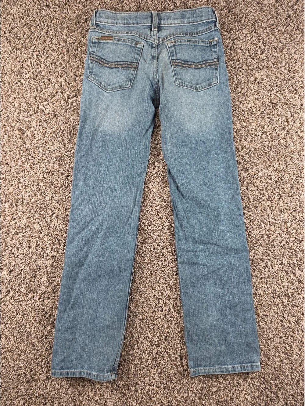 Ariat Boys Sz 12 Slim Leg Bootcut Blue Jeans Adjustable Waist Western
